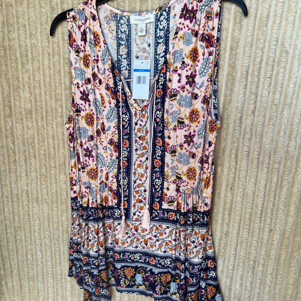 Floral Sleeveless Top Boho